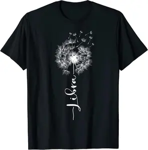 100% Cotton Cute Dandelion Saying Astrology Flower Zodiac Libra T-Shirt