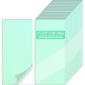 100pcs Welding Lens 2x4.21x0.04Inch Transparent Welding Lens for Hood Accessories - Clear Replacement for Welding Helmet
