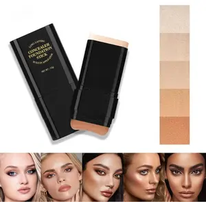 5 Color Dual - Ended Foundation Concealer Stick, Dual-ended with Built-in Brush Moisturizing & Lightweight
