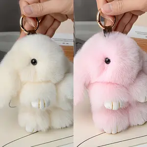 Cute Bunny Plush Keychain - Soft Stuffed Animal, Multifunctional Car Keychain, Hand Bag Charm, Cute Car Keychain Accessories