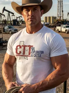 CTT Oil Exploration & Cattle, Landman M-Tex Oil Logo, TV Show Fan Merch, Tommy Norris Shirt, West Texas Oilfield