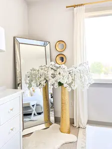 Tall Gold Textured Floor Vase