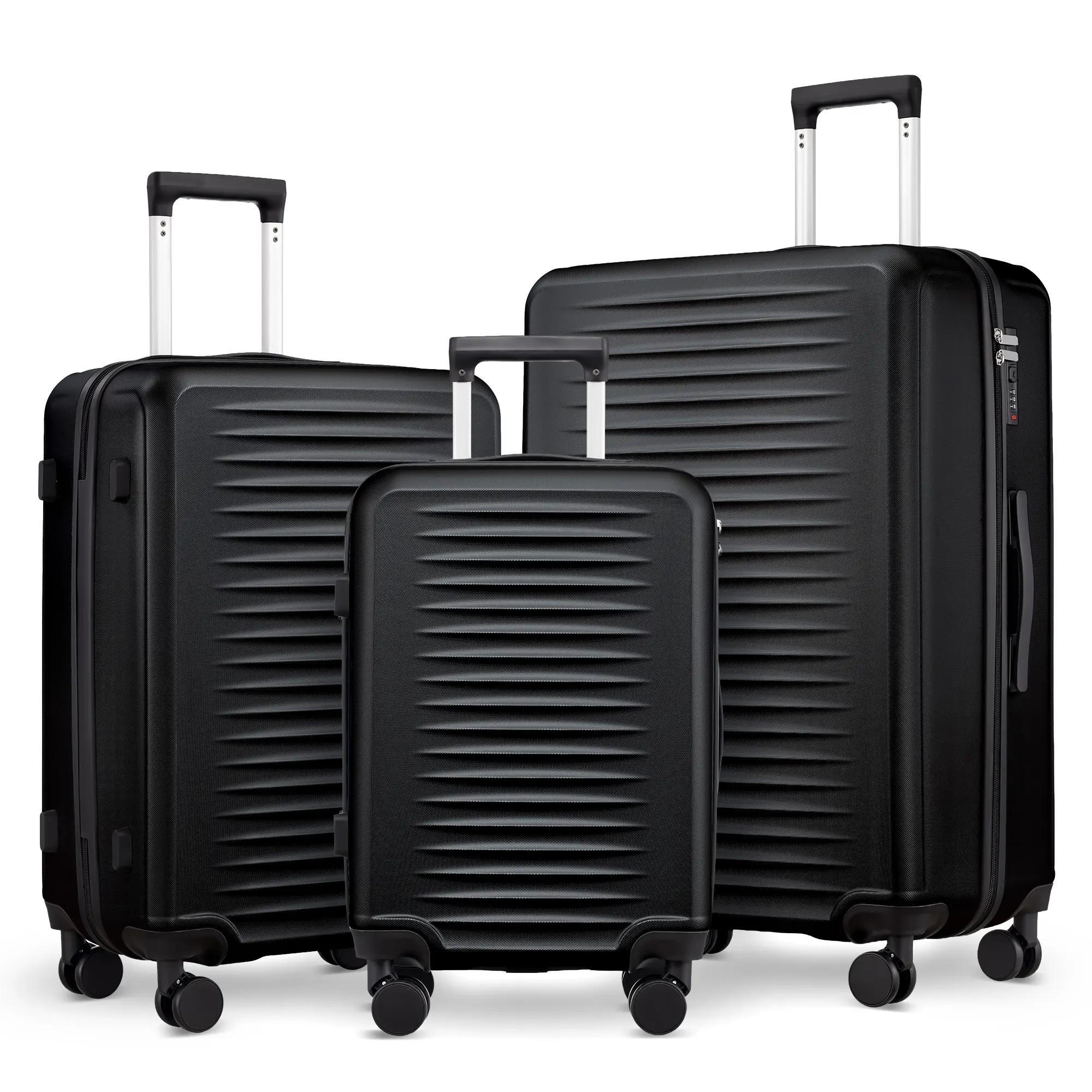 3 Piece Luggage Set (20/24/28 Inch), ABS Hardside Suitcases with 360° Spinner Wheels, Scratch Resistant,Lightweight Travel Luggage