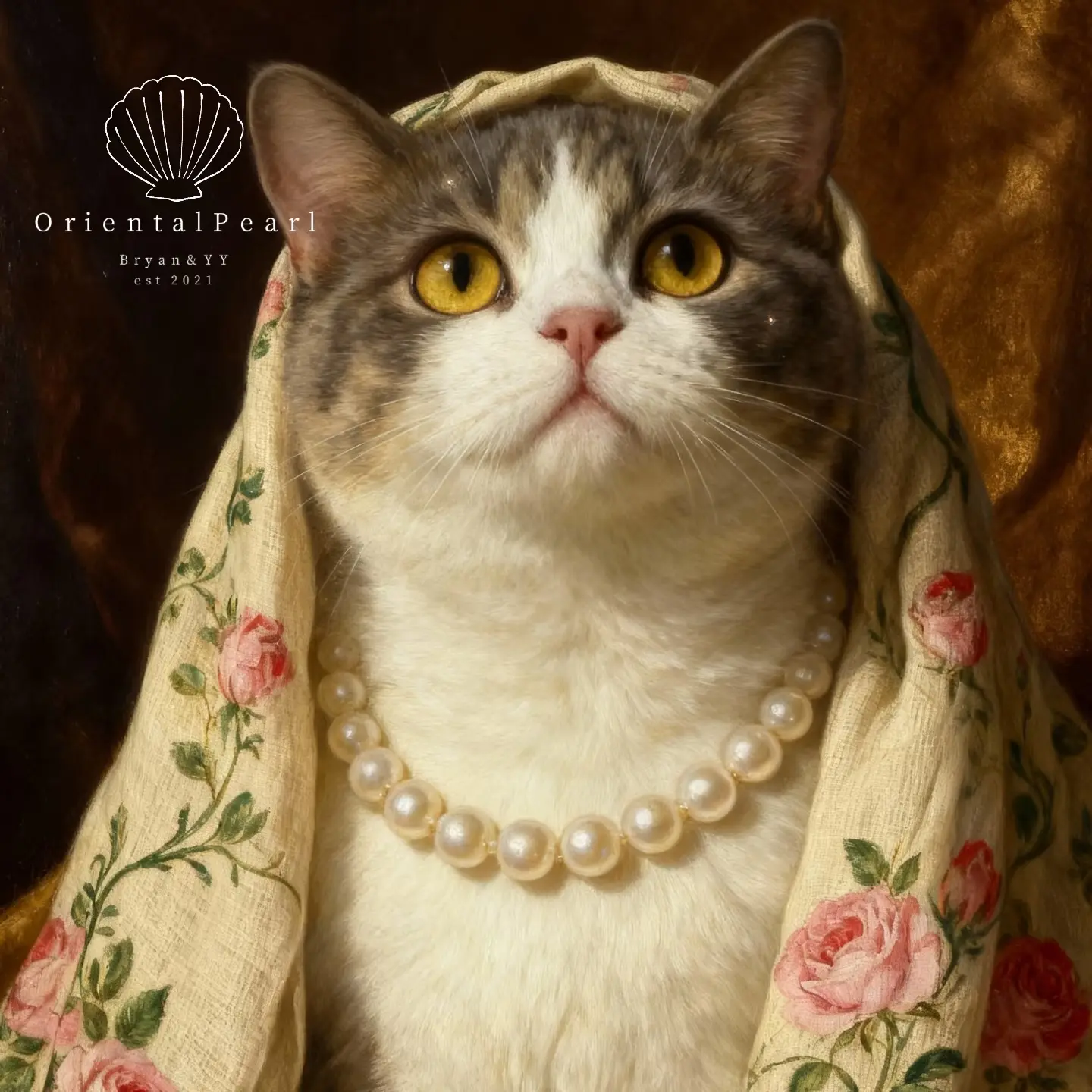 OP Pet Exclusive-Dog Pearl Collar and Cat Pearl Collar -Natural Genuine Pearls Silver Gold Chain Necklace Stainless Steel Copper Adjustable Natural Pearls Diamonds Collar with Cute Pet Paw for Small Medium Pets Cats Dogs Kitten Puppy
