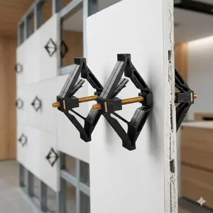 Professional Wall Switch Box Repair Kit with Holder Rod, Multi-Piece Electrician-Grade Set for Drywall Outlet Fix, Durable Wear-Resistant Accessories, Easy Install & Remove Patch Tools for Home & Industrial Use