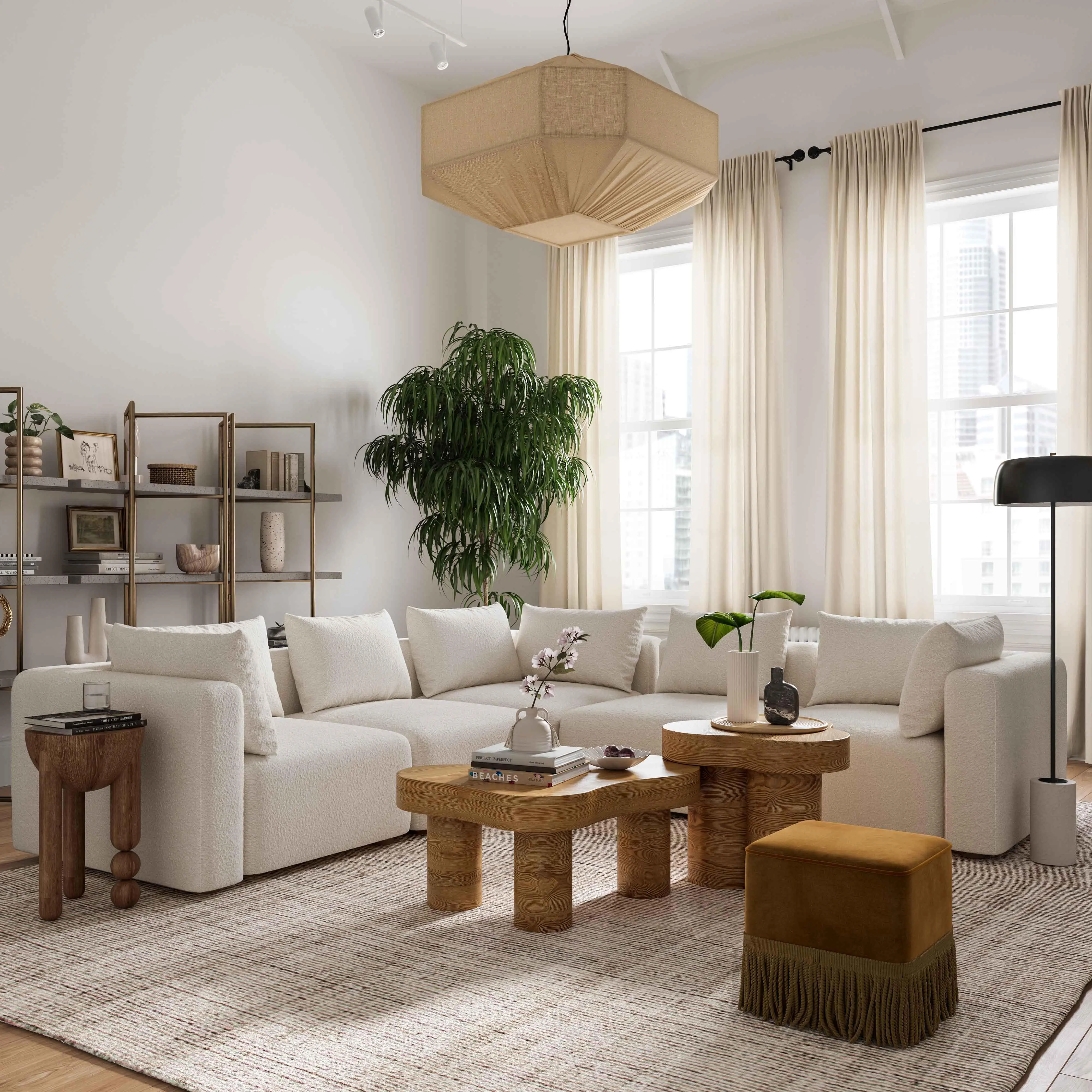 Hangover 81" Cream Boucle Loveseat