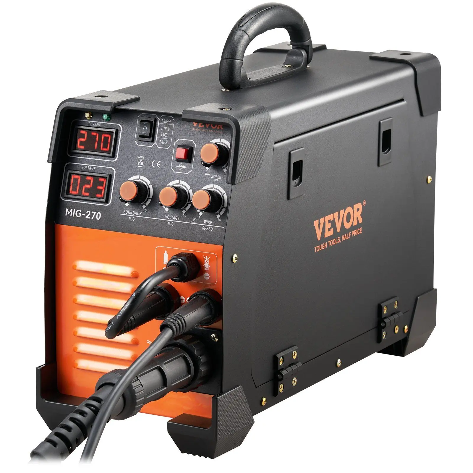 VEVOR 3-in-1 Mode Welder, 50-220A MIG/MMA/TIG Combo Welding Machine, 110V/220V Compatible, Compact and Portable with Portable Handle, 2.2 lbs, Effortless to Use, 30-Day Free Returns for Stairs Applications