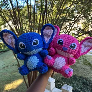 Blue or Pink Alien Plush Toy - Standing or Sitting Design, Soft and cuddly, Ideal for Collectors and Fans