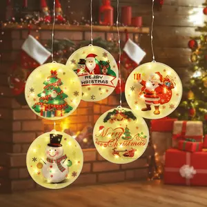 Christmas String Lights LED Decorative Novelty Hanging 3D Lights with USB for Windows Wall Holiday Decoration