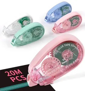 4 Pack Scrapbook Tape, 0.3IN x 65FT Extended Double Sided Tape Roller for Crafts, Residue-Free Adhesive Glue Runner for Paper Arts, Journal Scrapbook Supplies, School Office Supplies for Adults