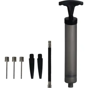 10" Portable Hand Air Ball Pump Inflator Kit with Needle, Nozzle, Extension Hose for Soccer Basketball Football Volleyball Water Polo Rugby Exercise Sports Ball Balloon Swim Inflatables