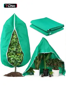 Plant Frost Cover with Zipper Drawstring, Reusable Outdoor Plant Freeze Protection Bag, Thickened Plant Protector for Winter