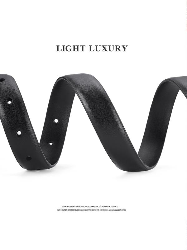 Women's Solid Color PU Buckle Belt, Fashion Belt for Party, Daily Clothing Decor, Trendy All-match & Exquisite Belt for Birthday Gift