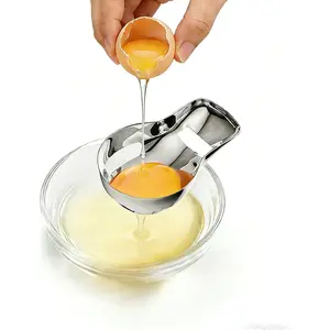 Egg Yolk Separator, Egg Cracker Tool for Raw Eggs, Food Grade Stainless Steel Egg White Separator, Cute Kitchen Accessories