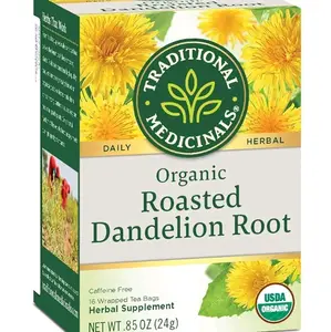 3 Packs Of Organic Roasted Dandelion Root Tea for Healthy Digestion and Liver Support, Body Tea, 16 Tea Bags Beverage