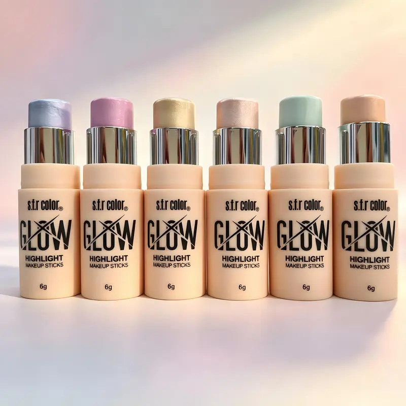 6PC Sustainable Cosmetic Bronzing Contour Highlighter & Luminizer Beauty Stick Kit, Lightweight Youth-Focused, Full-Coverage Dewy Shimmer Formula, Blendable, Durable for Performance Enthusiasts