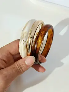 3pcs Vintage Multi-Layer & Acrylic Bracelets, Thick Stackable Set, Women & Couples, Daily & Party Wear, Size Guide Included