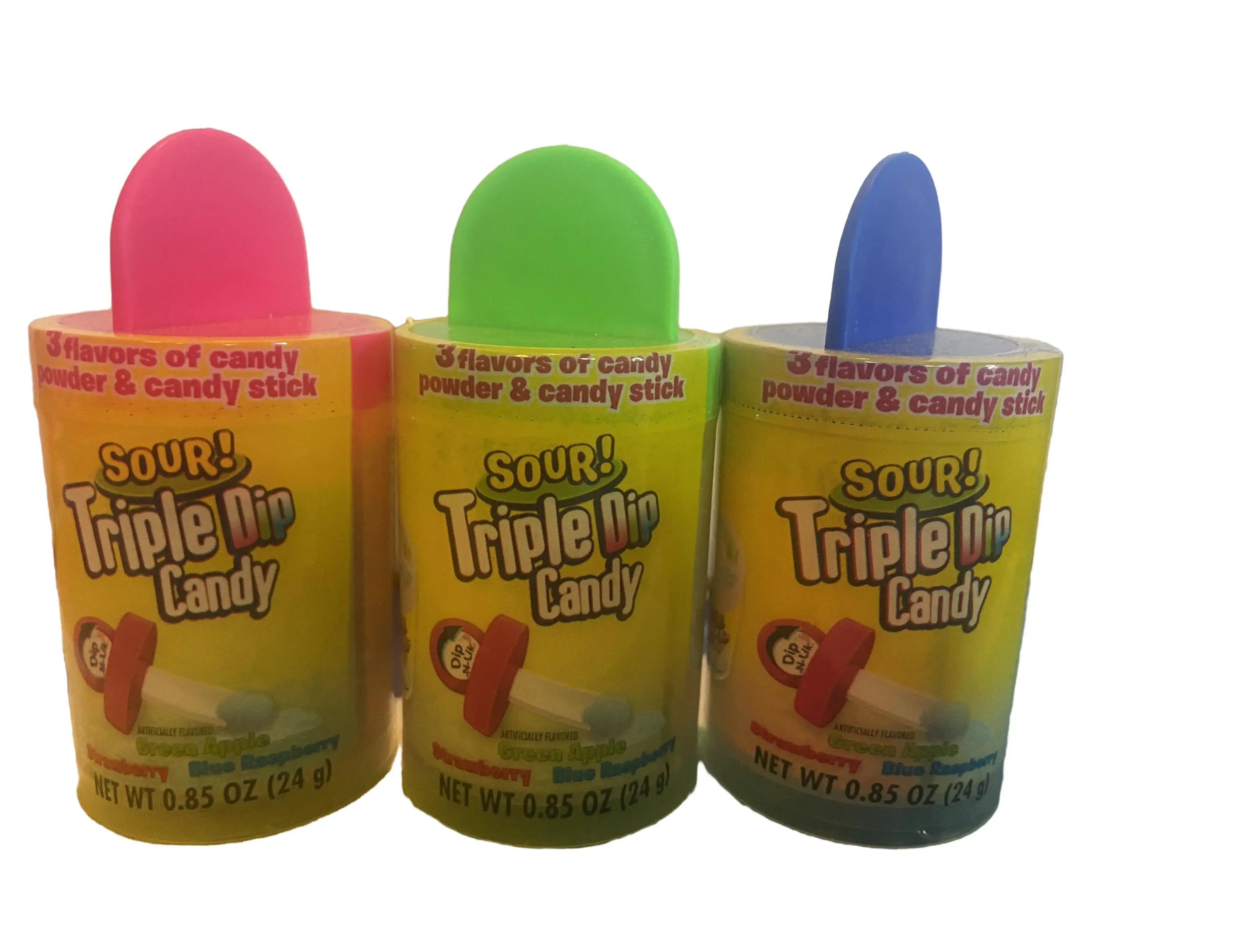 Triple Dip Candy Dip N Lik Strawberry, Blue Raspberry, Green Apple