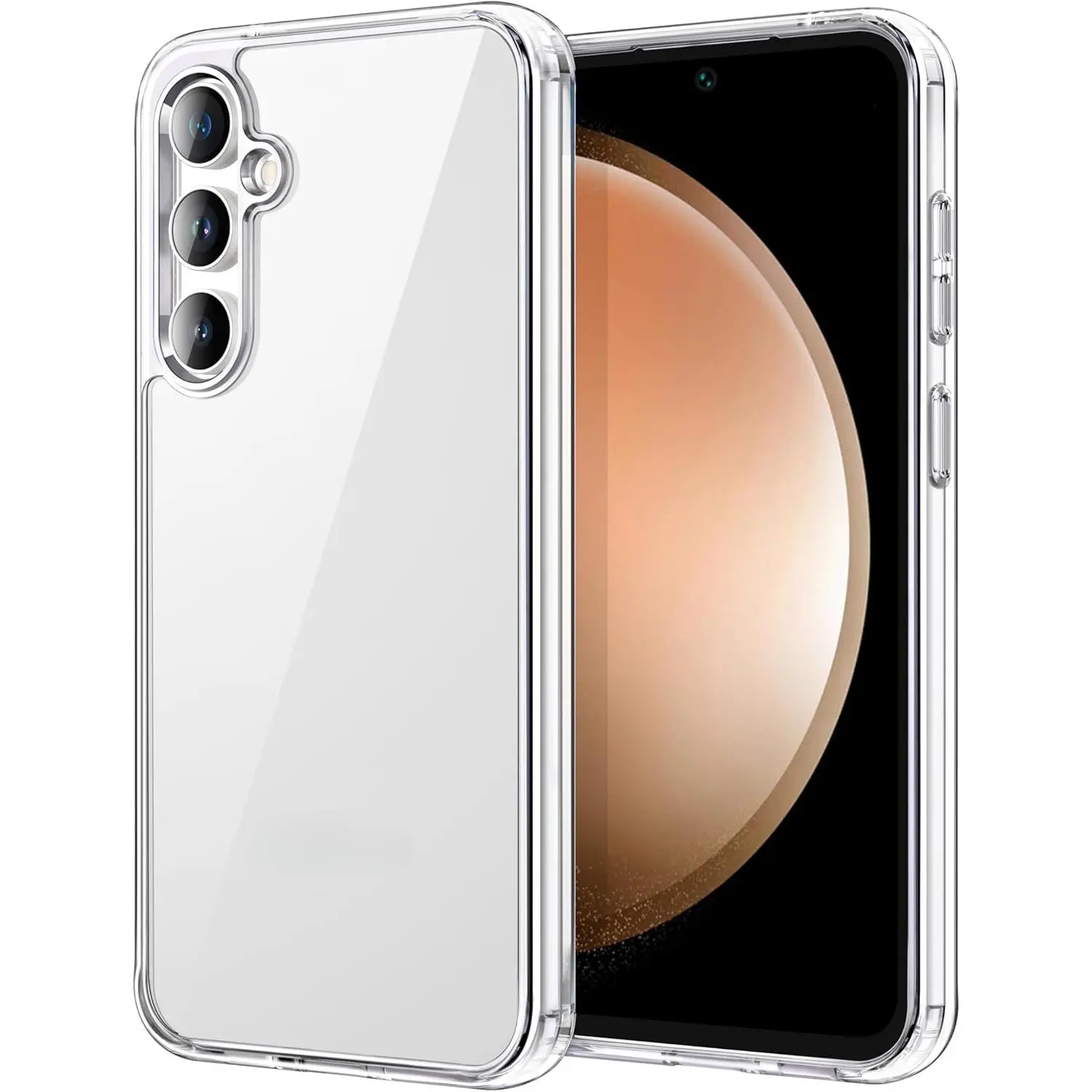 Phone Case for Samsung Galaxy S23 22 24 25 FE ULTRA 4PLUS EDGE A14 15 16 25 26 34 35 36 53 54 55 4G/5G Non-Yellowing Shockproof Bumper Protective Phone Cover, Anti-Scratch Hard PC Back (Clear)