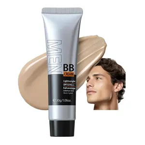 Hydrating Men BB Cream SPF 15 PA++, Full-Coverage Foundation&Concealer, Mens Face Moisturizer Cream Evens Skin Tone, Oil Control and Cover Flaws, Natural Finish for All Skin Types, Natural 240