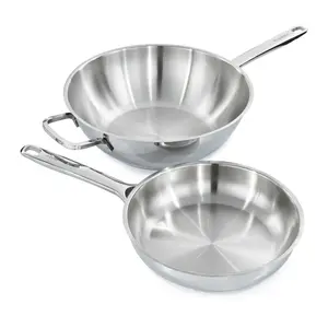 BergHOFF Helix 2pc 18/10 Stainless Steel Stir Fry Cookware Set