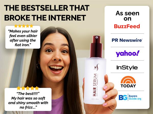 Herstyler Argan Oil Hair Serum - Anti-Frizz Hair Serum for Frizzy and Damaged Hair - Lightweight Heat Protectant Serum for Hair Growth - Hair Oil Serum with Aloe Vera, Vitamin E & Argan Oil - Boosts Shine & Hydration - Haircare - 2 Fl Oz - 4 Pack