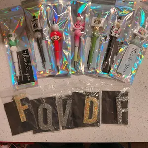 Custom Ink Pens and Keychains - Unique Design, Colorful and Eye-Catching - Perfect for Gift or Personal Use