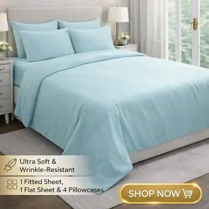 Sheets Set - 1 Flat Sheet 106 x 102 1 Fitted Sheet 78 x 80 +12 1 Pillowcase 20 x 30 Coral Color