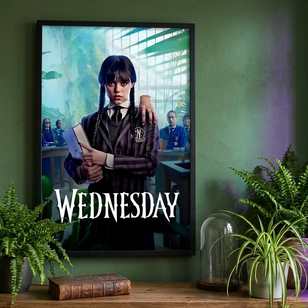Wednesday Themed Artistic Print - A-Unframe Home Decor Wall Art for Room Decoration