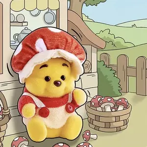 Disney Winnie the Pooh Fluffy Touching Garden Series Blind Box Figures Adorable Dressed Costume Collectible Miniatures Decor for Bedroom Desk Shelf Surprise Toy Gift for Fans & Kids