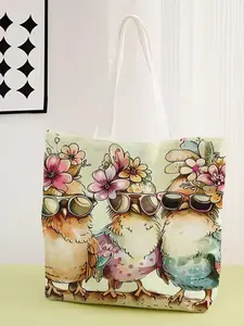 Chicken Pattern Casual Bag, Fashionable Shopping Bag, Storage Bag, Tote Bags, Suitable for Travel, Tourism, Business Trips, All Seasons Use