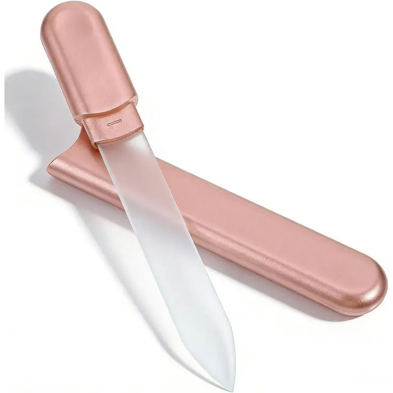 Glass Nail File Crystal Professional Crystal Fingernail Files Reusable Sandblasted Fingernail Buffers for Shape Smooth Finish