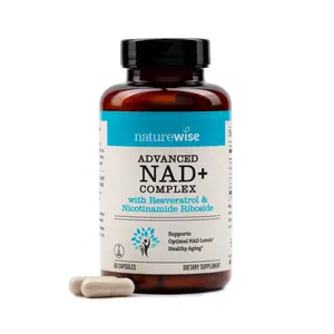 NatureWise NAD+ Support Complex - Nicotinamide Riboside + Resveratrol to Support NAD+ Supplement for Healthy Aging + Clinically Tested Quercefit - USA Manufactured - Non-GMO