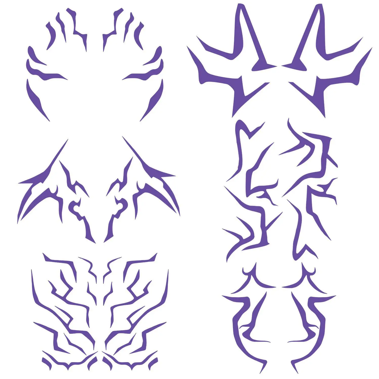 6-piece set Demon Hunter Girls Temporary Tattoo Stickers in Purple, Lightning Devil Hunter Party Character Makeup Face Stickers Fake Tattoos