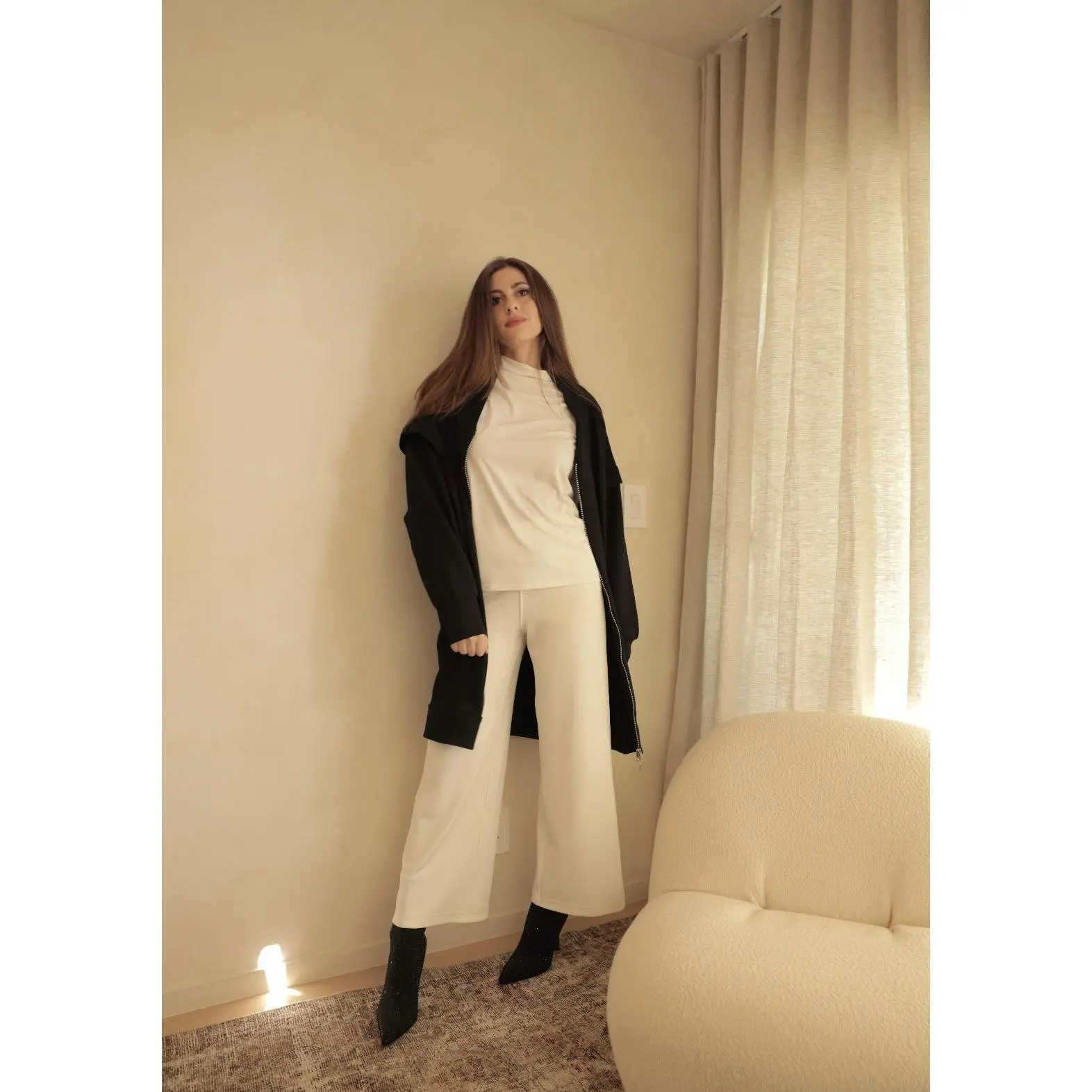 Versatile double zip knit cardigan