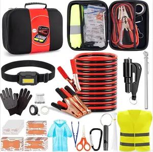 Car Roadside Emergency Kit, Portable Car Safety Kit Car Kits for Emergency, Black
