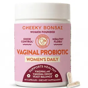 Vaginal Probiotic Capsules by Cheeky Bonsai - 60 Count - Healthy pH Balance and Odor