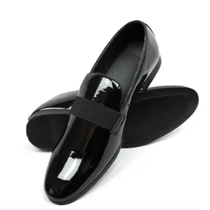 Slip On Men's Patent Black Tuxedo Dress Shoes Formal Loafers New AZARMAN