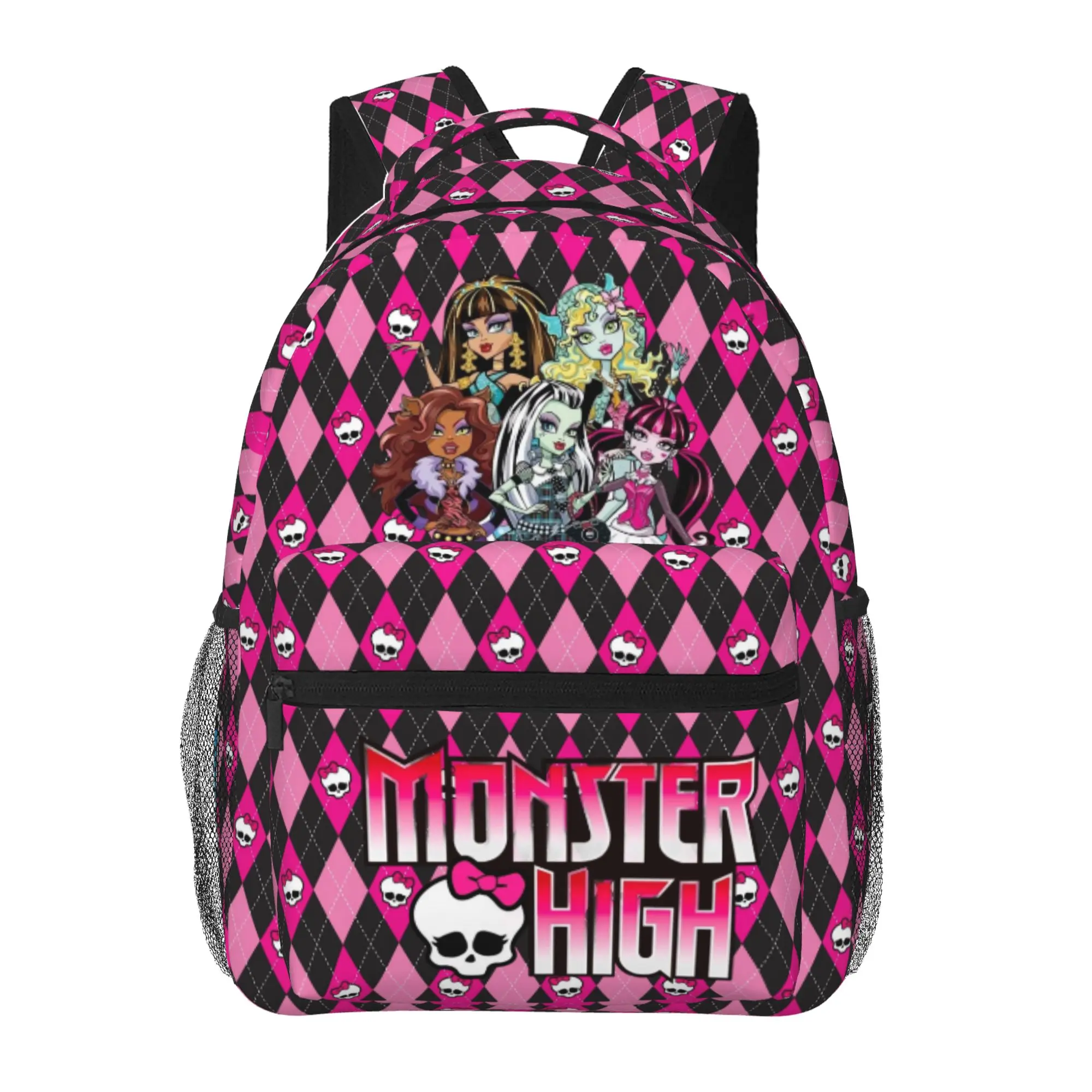 Monster High Backpack Monster High cartoon Large Laptop Backpack Mattel Monster High Lightweight Backpack Casual Daypack School Bag for Kids Teen Boy Girl