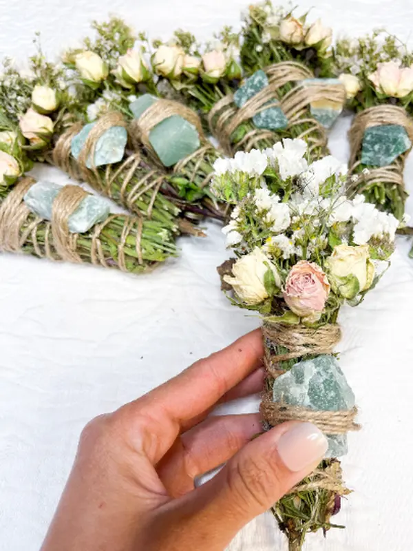 Aventurine, Rosemary, And Mint Smudge stick Aventurine, Rosemary, And Mint Smudge stick