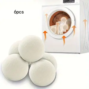 6pcs Drying Balls - Low Allergenic Fabric Softener Alternative, Wrinkle & Static Reduction, Energy-Saving Laundry Drying Balls for Clothes, Shirts, Pants - Compatible with Washing Machines & Dryers, Drying Balls for Clothes, Home Goods