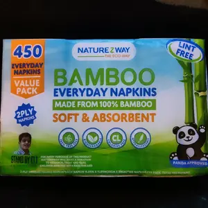 Bamboo Everyday Napkins 450 Count Soft Absorbent 2 Ply Lint Free Value Pack