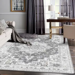 【Summer Vibes】GENIMO Outdoorfun Area Rugs, Ultra-Thin Foldable Low Pile Machine Washable Rug, Lightweight Machine Washable Rugs for Living Room Bedroom