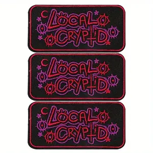 3Pcs Bizarre Design Local Cryptid Neon Embroidery Iron-On Patches - Gothic Heat Press-Sew-on Sewing Accessories for Denim Jackets, Mystery Creature Hunters & Subculture Fashion Enthusiasts