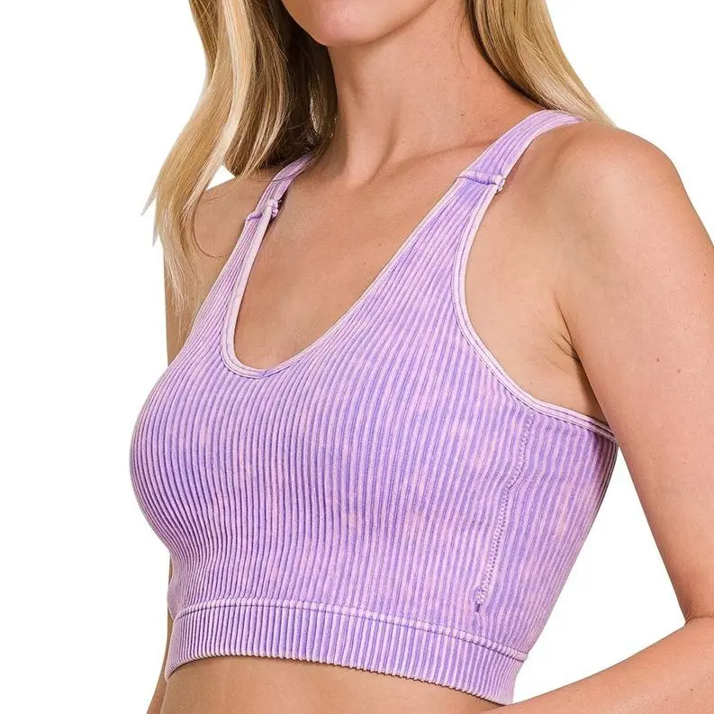 Mineral Washed Bralette 2 Pack Bundle Different Colors Mineral Washed Bralette 2 Pack Bundle Different Colors