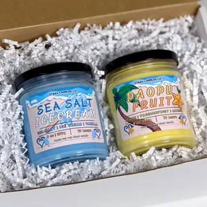 Sea Salt Ice Cream & Paopu Fruit Candle Set | Vegan Apricot Wax Candles