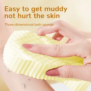 Buy 1 get 1, Magic Exfoliating Bath Sponge 3D Upgraded Version Super Soft Skin Friendly Reusable Absorbent Pack Random Color Buy 1 Get 1 Offer - Smooth