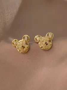 Shimmering Rhinestone Cartoon Bear Earrings Set, Small Commuter Style, Perfect for Cute Urban Women, Fashion Accessory