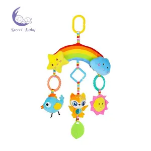 Stroller Hanging Toy, Rainbow Car Seat Toys for Babies, Stimulate Baby's Visual Development, Color, Animal Recognition