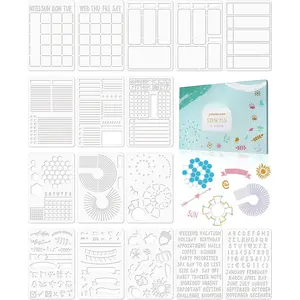 16 count Journal Stencils Set - Time Saving  Journaling Supplies/Accessories Kit -Ultimate Productivity Planner Stencil for  Journal Stencils A5 Dotted Journals